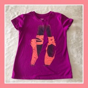 Reebok Sport T Shirt Ballet Pointe Shoes PlayDry